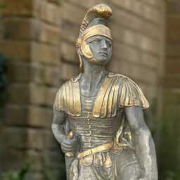 Outdoor Roman Soldier Statue Concrete Greek Sculpture Cement Ancient Rome Decoration Stone Historic Ornament Front Door Figurine Yard Art - thumbnail 2