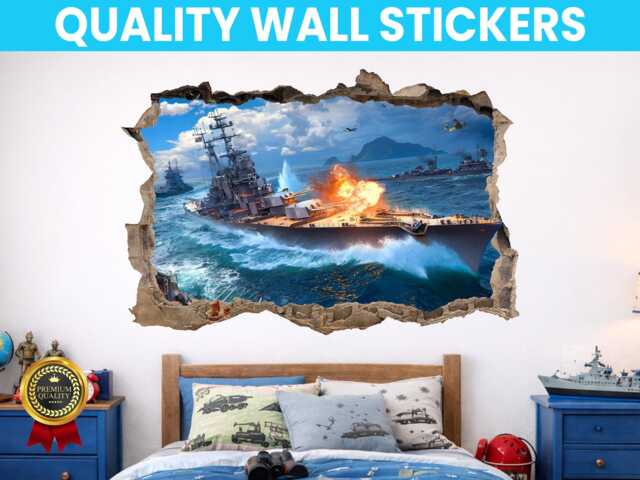 Battleship Wall Decal Sticker Mural Poster Print Art Home Bedroom Office Decoration - image 1