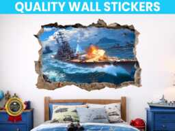Battleship Wall Decal Sticker Mural Poster Print Art Home Bedroom Office Decoration - thumbnail 1