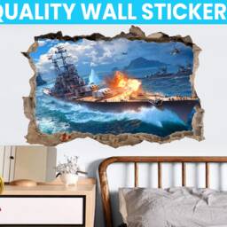 Battleship Wall Decal Sticker Mural Poster Print Art Home Bedroom Office Decoration - thumbnail 2