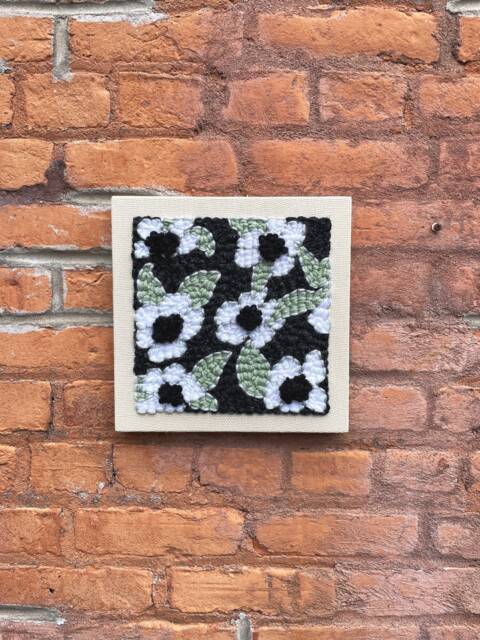 Botanical Flower Punch Needle Art Wall Hanging, Nature, Home D??cor, Gift - image 1