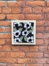Botanical Flower Punch Needle Art Wall Hanging, Nature, Home D??cor, Gift - thumbnail 1