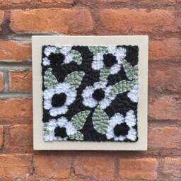 Botanical Flower Punch Needle Art Wall Hanging, Nature, Home D??cor, Gift - thumbnail 2