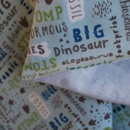 Dinosaur Swaddle Blanket, Newborn Jersey Knit Blanket in Blue With Green, Brown & White Accents, Baby Shower Gift - thumbnail 3