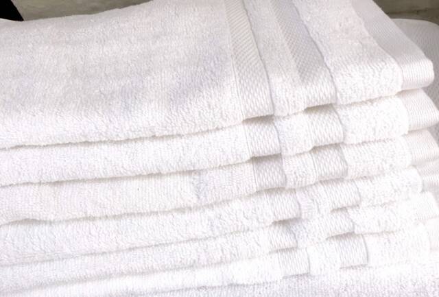 Bundle Of 6 Monogrammed White Hand Towels From Grandeur Hospitality, 100% Cotton - image 1