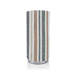 Handmade Striped Fabric Lamp, Pampas Or Burnt Orange, Chrome Base, UK Made - thumbnail 3