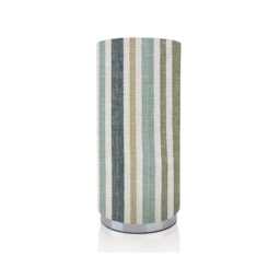 Handmade Striped Fabric Lamp, Pampas Or Burnt Orange, Chrome Base, UK Made - thumbnail 2