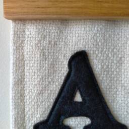 Black Felt Woven Cotton Alphabet Lettering Typography Wall Hanging Tasmanian Oak Home Decor Nursery Kids Bedroom & White Neutral - thumbnail 2