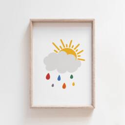 Set Of 3 Girls Nursery Prints, You Are My Sunshine Wall Art, Boys Rainbow Girl Bedroom - thumbnail 4