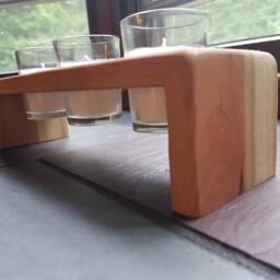 Engraved Wood Candleholder - Modern Anniversary Gift, 3 Votive - thumbnail 3