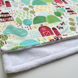 Farm Animals Baby Blanket, Premium Cotton, Cuddle Backing - thumbnail 3