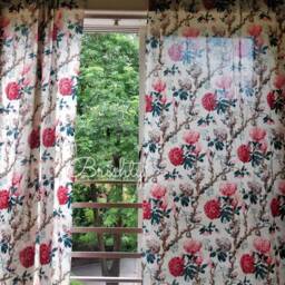 Floral Vintage Cottage Style Curtain Panels, Spring Summer Floral Breezy Cotton Curtains, Can Be Customized - thumbnail 2