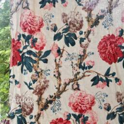Floral Vintage Cottage Style Curtain Panels, Spring Summer Floral Breezy Cotton Curtains, Can Be Customized - thumbnail 3