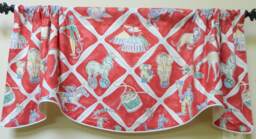 Circus By Broomcraft Window Valance/Corded, Lined Valance/ Rod Pocket Scalloped - thumbnail 1