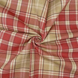 Highland Tartan Check Panama Custom Made To Measure Fully Lined Curtains Red - thumbnail 2