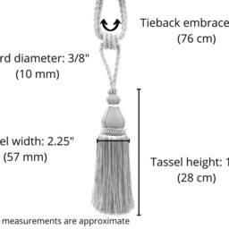 "D??copro Tassel Tieback, Length 12"" - 30.5cm, Spread 30" - thumbnail 4