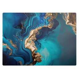 Abstract Wave Desk Chair Mat, Blue Computer Office Abstraction Gaming Floor Protector - thumbnail 2