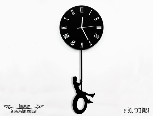 Boy Swinging On Tire - Pendulum Wall Clock - image 1
