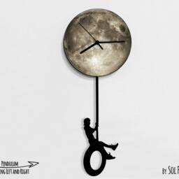 Boy Swinging On Tire - Pendulum Wall Clock - thumbnail 2