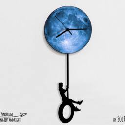 Boy Swinging On Tire - Pendulum Wall Clock - thumbnail 3