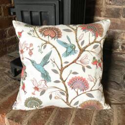895. Hummingbird With Flowers 100% Cotton Cushion Cover, Various Sizes - thumbnail 1