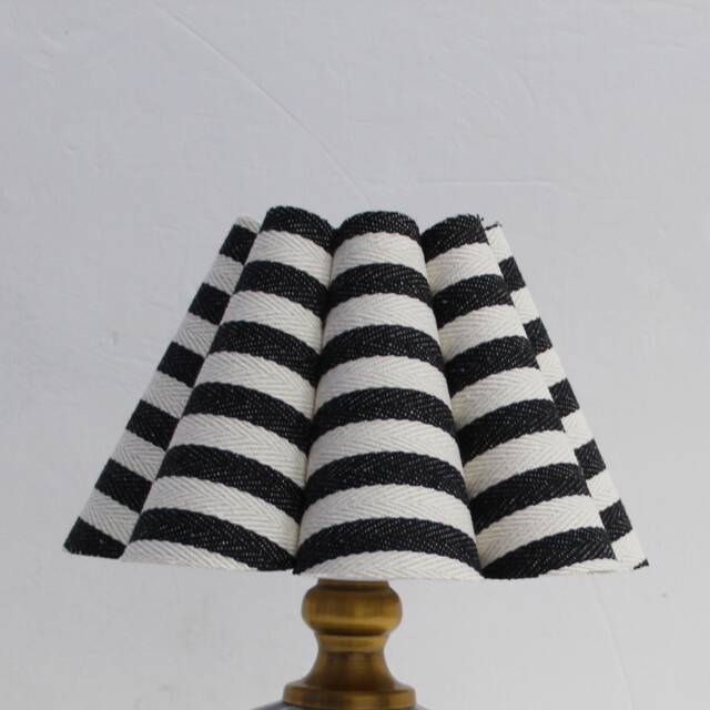 Handmade Black Stripe Fabric Lampshade For Home Furnishing-95# - image 1