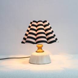 Handmade Black Stripe Fabric Lampshade For Home Furnishing-95# - thumbnail 4