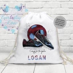 Personalised Swimming Towel, Matching Gym Bag & Beach Towel, Swimming Towels For Kids, School Bag, Bath Football Gifts - thumbnail 2