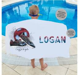 Personalised Swimming Towel, Matching Gym Bag & Beach Towel, Swimming Towels For Kids, School Bag, Bath Football Gifts
