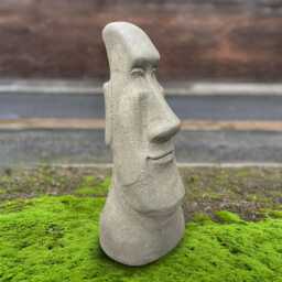 Stone Moai Statue Easter Island Head Sculpture Concrete Ornament Handmade Cement Face Figurine Outdoor Yard Decoration Front Door Gift - thumbnail 2