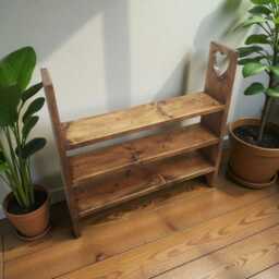 Handmade Rustic Farmhouse Style Reclaimed Wooden Shoe Rack Hall Storage - thumbnail 3