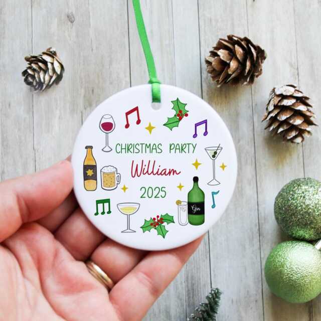 Personalised Christmas Cocktail Ornament - Festive Drink Decor For Holiday Parties - image 1
