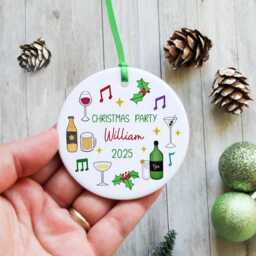Personalised Christmas Cocktail Ornament - Festive Drink Decor For Holiday Parties