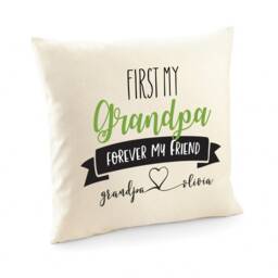 First My Grandpa Forever Friend Cushion Cover/Personalised Gift With Grandchildren's Names Square Pillow Cover - thumbnail 2