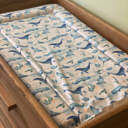 Ocean Baby Changing Mat, Sea Life Changing Mat, Baby Change Ocean Whale Mat - thumbnail 3