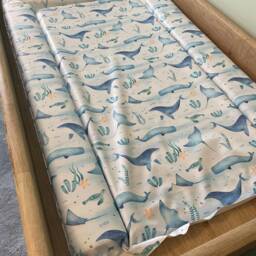 Ocean Baby Changing Mat, Sea Life Changing Mat, Baby Change Ocean Whale Mat - thumbnail 4