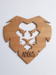 Lion Head Personalised Wooden Bamboo Door-Wall Hanging-Wall Art-Wooden Sign-Custom Name-Kids Gift-Baby Gift-Lasercut-Plaque