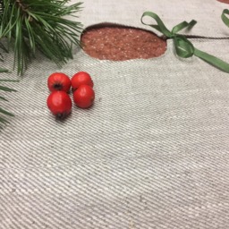 Handmade Linen Christmas Tree Skirt Swedish Burlap Design - thumbnail 3