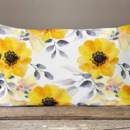 Sunflower Rectangle Cushion Cover/Home Decor Lumbar Case/Yellow Grey Summer Trend Garden Pillow Case/Housewarming Gift - thumbnail 4
