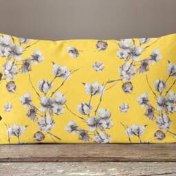 Sunflower Rectangle Cushion Cover/Home Decor Lumbar Case/Yellow Grey Summer Trend Garden Pillow Case/Housewarming Gift - thumbnail 3