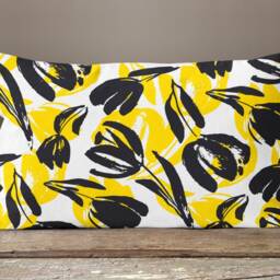Sunflower Rectangle Cushion Cover/Home Decor Lumbar Case/Yellow Grey Summer Trend Garden Pillow Case/Housewarming Gift - thumbnail 2