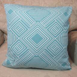 Blue Geometric Pillow Cover - Modern Maze Design - 20 - thumbnail 1
