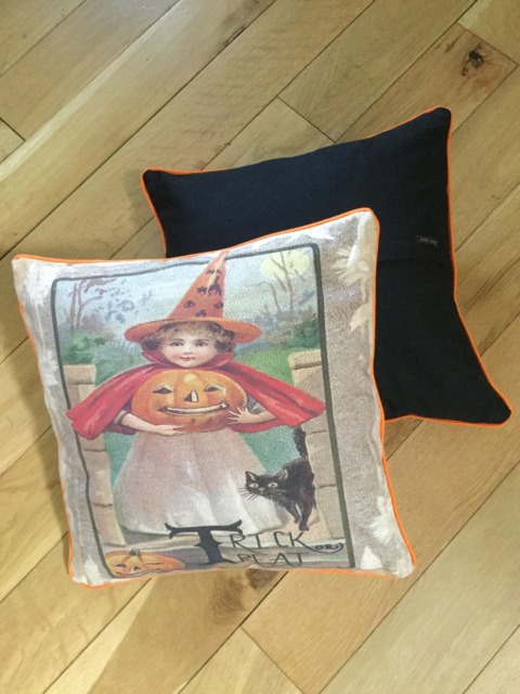 "Handmade Halloween Trick Or Treat Pillow/Cushion Cover 16""x16" - image 1