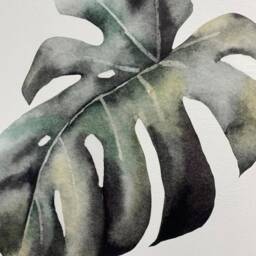 Headboard Wall Decal - Tropical Leaf Nursery Wall Decal Green Monstera Sticker Bedroom Watercolour By Dizzy Duck - thumbnail 3