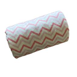 Pink Chevron Stroller Blanket - Soft Cotton Flannel Minky Baby Gift - thumbnail 2
