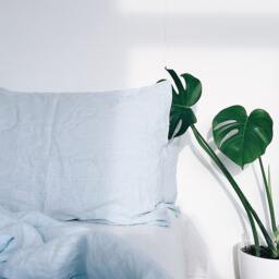 Set Of 2 Linen Pillowcases - 100% European Oeko-Tex Certified Light Blue Envelope Closure All Sizes Free Shipping - thumbnail 2