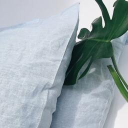 Set Of 2 Linen Pillowcases - 100% European Oeko-Tex Certified Light Blue Envelope Closure All Sizes Free Shipping - thumbnail 3