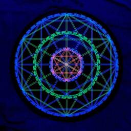 Uv Psychedelic Hexagram Mandala String Art, Sacred Geometry, 20cm/7.8Inches, Handmade Wall Art, Black Light, Home Decor, Wall Hanging, Thread&nails - thumbnail 1