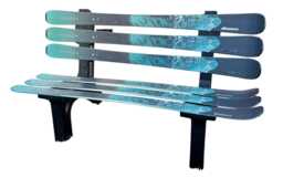 Recycled Snow Ski Bench - Customizable Outdoor Seating