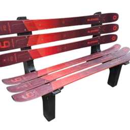 Recycled Snow Ski Bench - Customizable Outdoor Seating - thumbnail 2